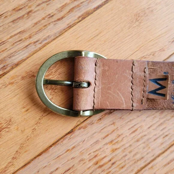 Lucky Brand Multi Embroidered Aztec Boho 100% Leather Belt Brown - Picture 11 of 16